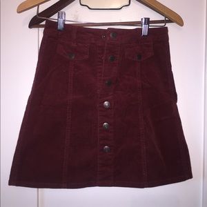 Maroon corduroy skirt